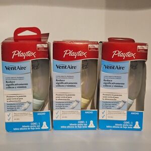 Playtex VentAire Baby Bottle 200ml Slow Flow Wide Nipple BPA Free 3‎ Pack
